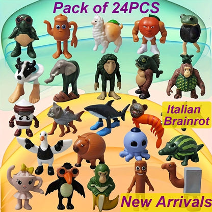 24pcs Italian Brainrot Character Animal Statue Set 24pcs Italian Brainrot Character Animal Statue Set
