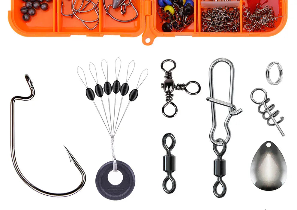 257-Piece Fishing Lure Tackle Set – Hooks & Accessories – Wahooly 257-Piece Fishing Lure & Tackle Accessories Set – Hooks, Lures & More