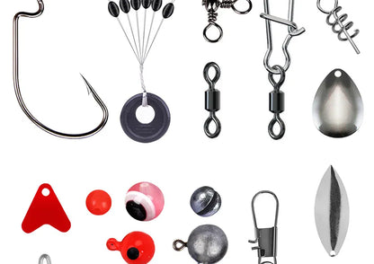 257-Piece Fishing Lure Tackle Set – Hooks & Accessories – Wahooly 257-Piece Fishing Lure & Tackle Accessories Set – Hooks, Lures & More
