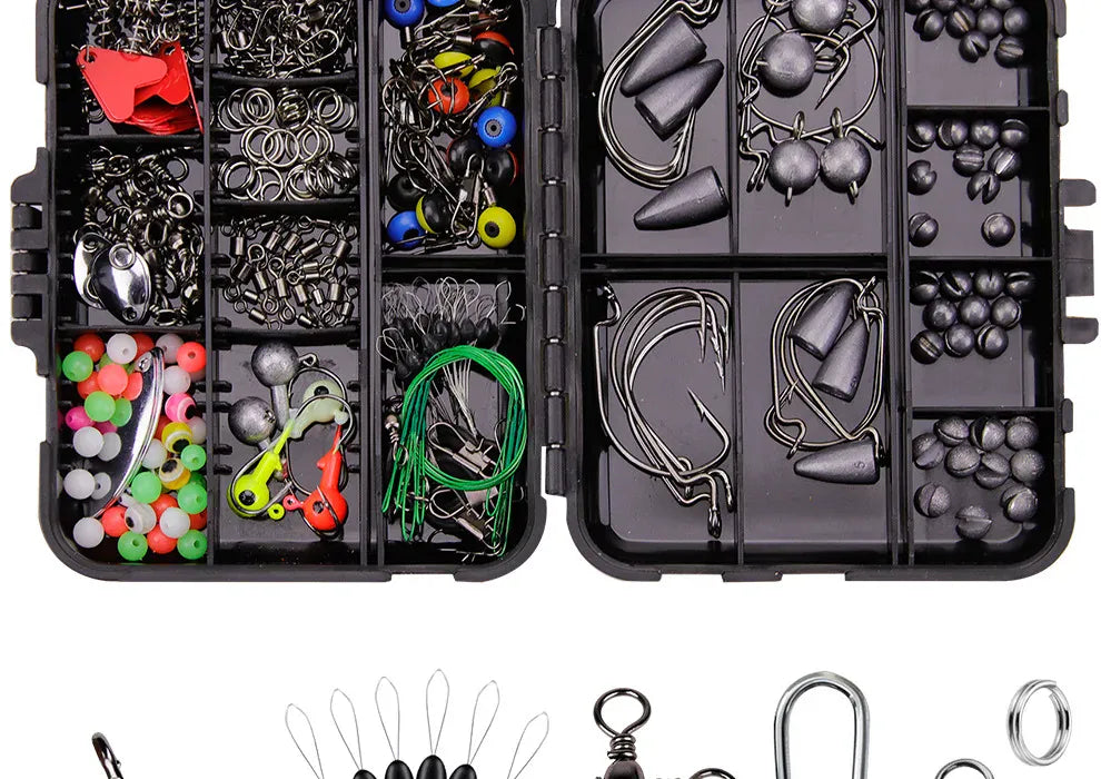 257-Piece Fishing Lure Tackle Set – Hooks & Accessories – Wahooly 257-Piece Fishing Lure & Tackle Accessories Set – Hooks, Lures & More