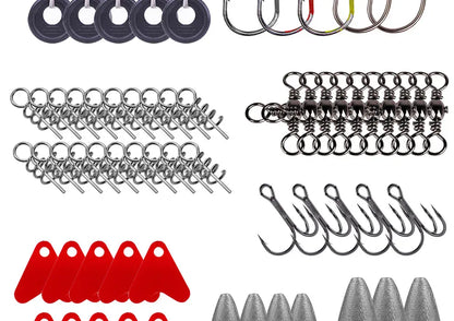 257-Piece Fishing Lure Tackle Set – Hooks & Accessories – Wahooly 257-Piece Fishing Lure & Tackle Accessories Set – Hooks, Lures & More