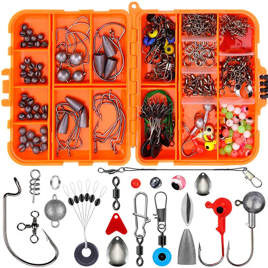 257-Piece Fishing Lure Tackle Set – Hooks & Accessories – Wahooly 257-Piece Fishing Lure & Tackle Accessories Set – Hooks, Lures & More