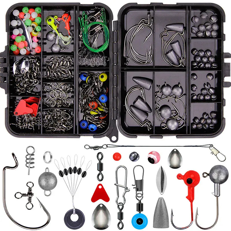 257-Piece Fishing Lure Tackle Set – Hooks & Accessories – Wahooly 257-Piece Fishing Lure & Tackle Accessories Set – Hooks, Lures & More