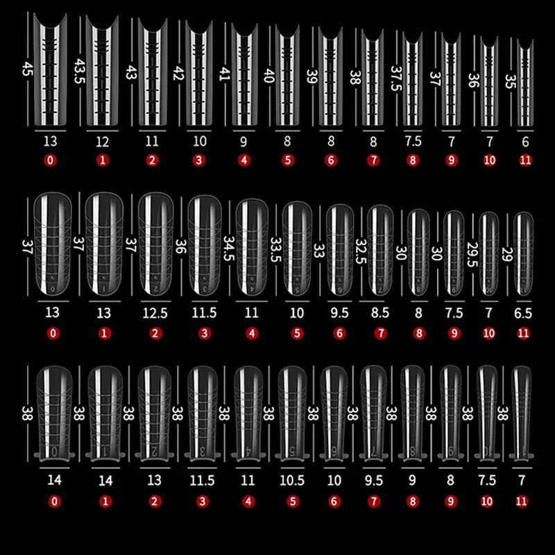288Pcs/Box Acrylic Nail Art Tips Nail Forms For UV Gel Quick Building Extension Top Molds Dual Forms Nails Accessories Tools 288Pcs/Box Acrylic Nail Art Tips Nail Forms For UV Gel Quick Building Extension Top Molds Dual Forms Nails Accessories Tools