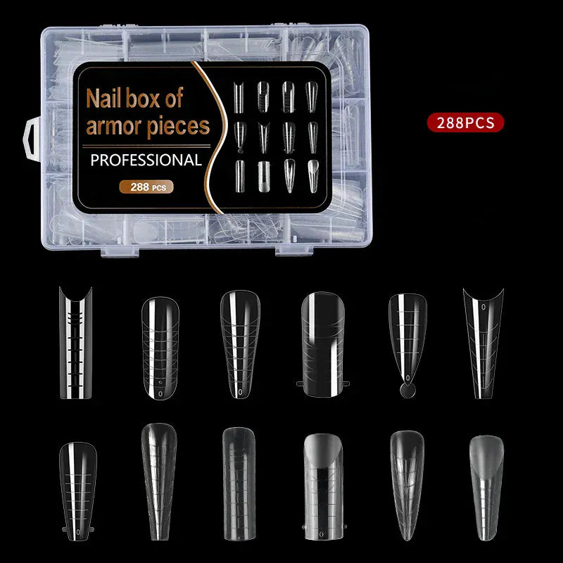 288Pcs/Box Acrylic Nail Art Tips Nail Forms For UV Gel Quick Building Extension Top Molds Dual Forms Nails Accessories Tools 288Pcs/Box Acrylic Nail Art Tips Nail Forms For UV Gel Quick Building Extension Top Molds Dual Forms Nails Accessories Tools