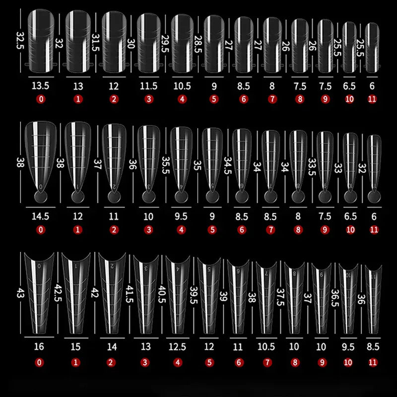 288Pcs/Box Acrylic Nail Art Tips Nail Forms For UV Gel Quick Building Extension Top Molds Dual Forms Nails Accessories Tools 288Pcs/Box Acrylic Nail Art Tips Nail Forms For UV Gel Quick Building Extension Top Molds Dual Forms Nails Accessories Tools