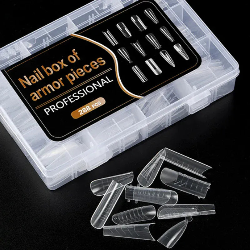288Pcs/Box Acrylic Nail Art Tips Nail Forms For UV Gel Quick Building Extension Top Molds Dual Forms Nails Accessories Tools 288Pcs/Box Acrylic Nail Art Tips Nail Forms For UV Gel Quick Building Extension Top Molds Dual Forms Nails Accessories Tools