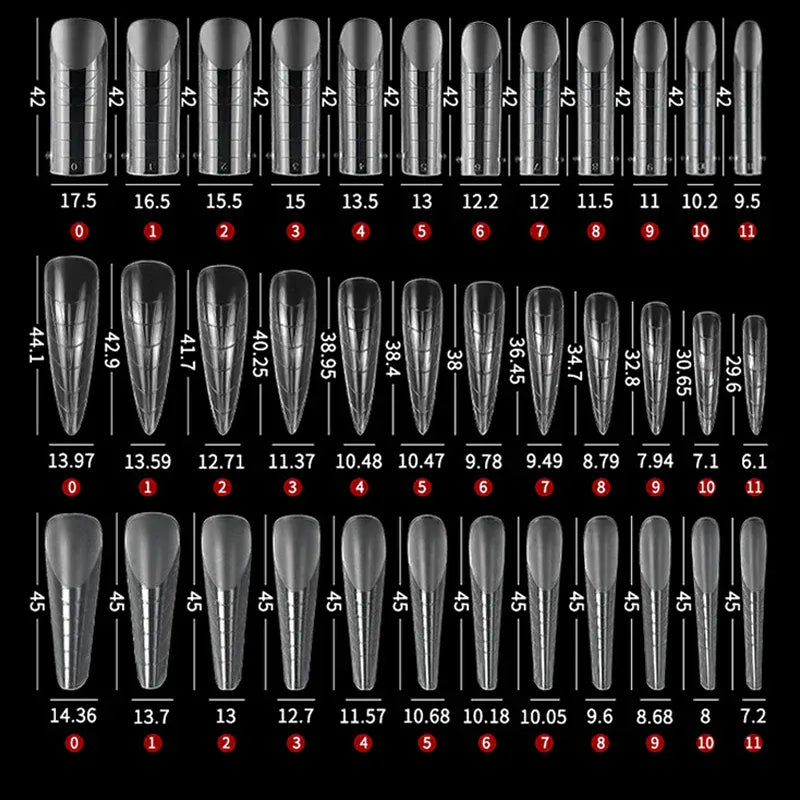 288Pcs/Box Acrylic Nail Art Tips Nail Forms For UV Gel Quick Building Extension Top Molds Dual Forms Nails Accessories Tools 288Pcs/Box Acrylic Nail Art Tips Nail Forms For UV Gel Quick Building Extension Top Molds Dual Forms Nails Accessories Tools