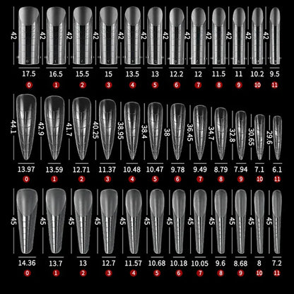 288Pcs/Box Acrylic Nail Art Tips Nail Forms For UV Gel Quick Building Extension Top Molds Dual Forms Nails Accessories Tools 288Pcs/Box Acrylic Nail Art Tips Nail Forms For UV Gel Quick Building Extension Top Molds Dual Forms Nails Accessories Tools