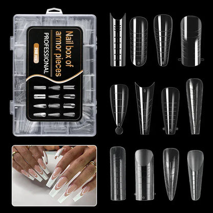 288Pcs/Box Acrylic Nail Art Tips Nail Forms For UV Gel Quick Building Extension Top Molds Dual Forms Nails Accessories Tools 288Pcs/Box Acrylic Nail Art Tips Nail Forms For UV Gel Quick Building Extension Top Molds Dual Forms Nails Accessories Tools