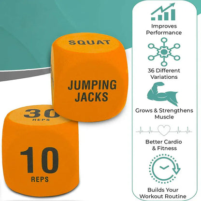 2pk Fitness Exercise Dice for Cardio HIIT Exercise Classes Fun Fitness Dice Convenient Portable Gym Accessories Whole Body 2pk Fitness Exercise Dice for Cardio HIIT Exercise Classes Fun Fitness Dice Convenient Portable Gym Accessories Whole Body