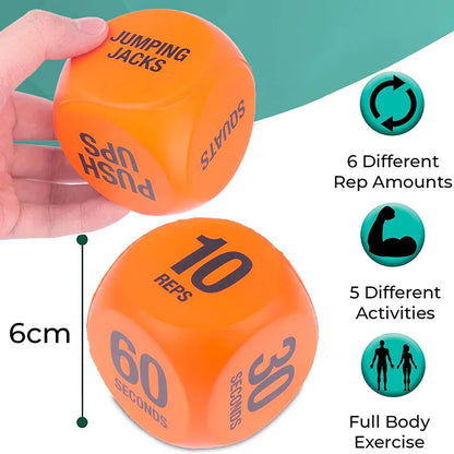 2pk Fitness Exercise Dice for Cardio HIIT Exercise Classes Fun Fitness Dice Convenient Portable Gym Accessories Whole Body 2pk Fitness Exercise Dice for Cardio HIIT Exercise Classes Fun Fitness Dice Convenient Portable Gym Accessories Whole Body