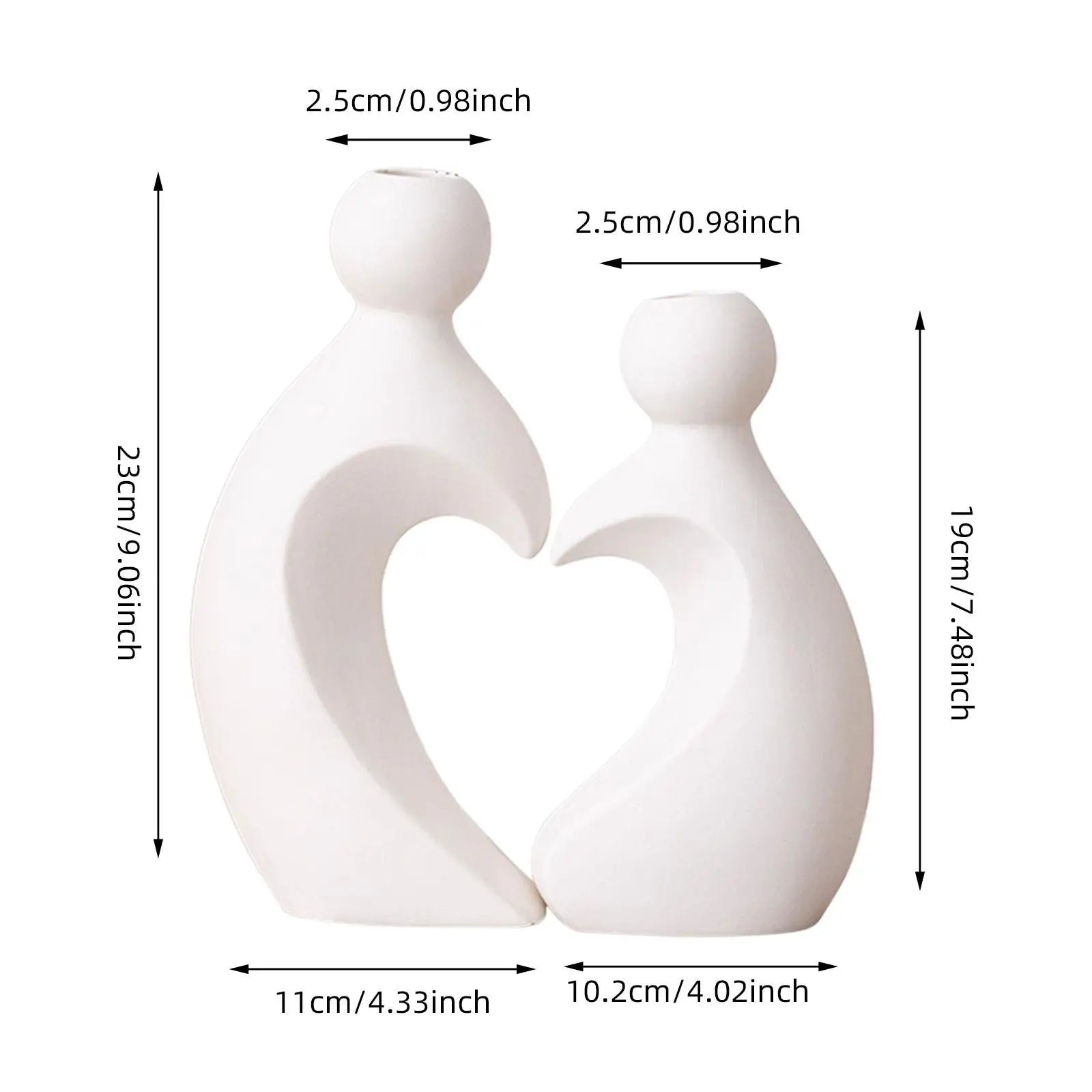 2x Flower Vases Collectible Valentine's Day Decoration Decorative Lover Figurines for Office Desk Cabinet Home Living Room 2x Flower Vases Collectible Valentine's Day Decoration Decorative Lover Figurines for Office Desk Cabinet Home Living Room