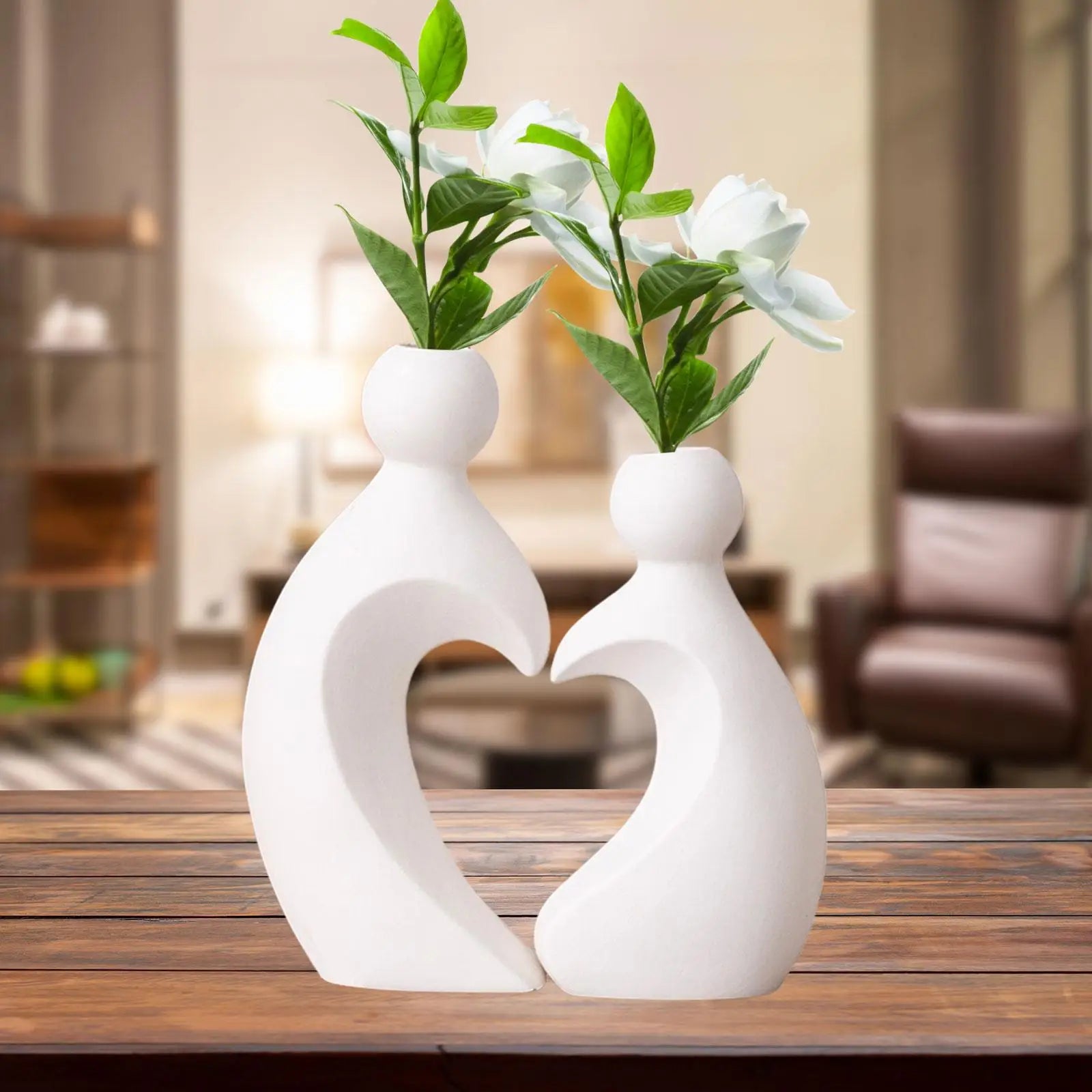 2x Flower Vases Collectible Valentine's Day Decoration Decorative Lover Figurines for Office Desk Cabinet Home Living Room 2x Flower Vases Collectible Valentine's Day Decoration Decorative Lover Figurines for Office Desk Cabinet Home Living Room
