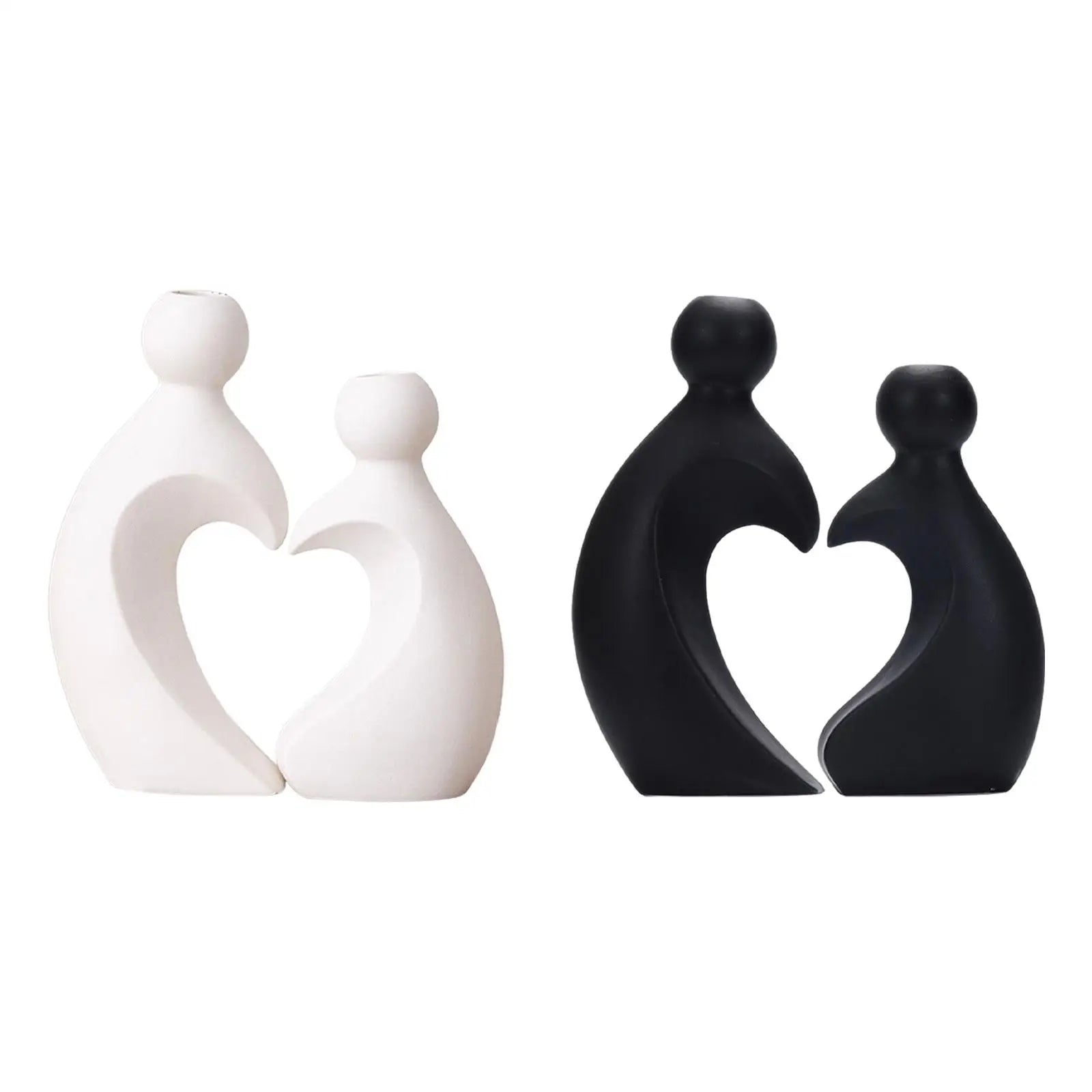 2x Flower Vases Collectible Valentine's Day Decoration Decorative Lover Figurines for Office Desk Cabinet Home Living Room 2x Flower Vases Collectible Valentine's Day Decoration Decorative Lover Figurines for Office Desk Cabinet Home Living Room