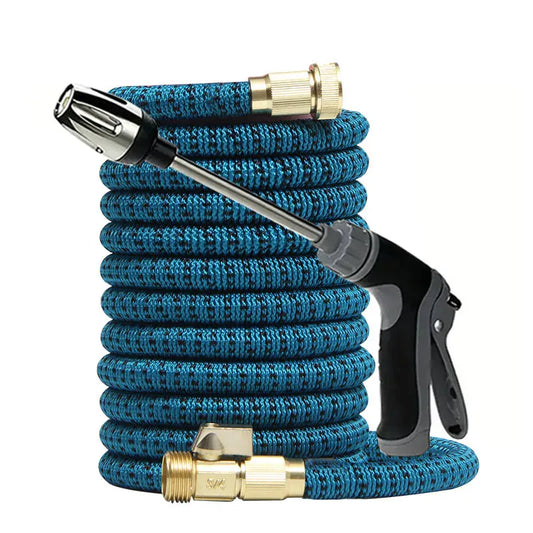 3/4" Heavy-Duty Expandable Garden Hose with Sprinkler Head | Wahooly 3/4" Heavy-Duty Expandable Garden Hose — Braided, Kink-Free with Sprinkler Head (25–100FT)