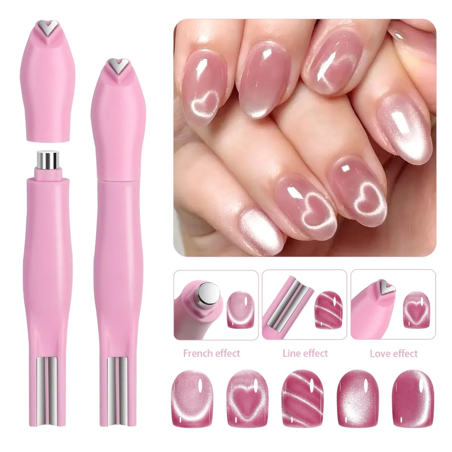 3 In 1 Cat Eye Nail Art Magnet Magnetic Nail Pen for Cat Eye Gel Nail Polish Suitable for Home DIY and Nail Salons 3 In 1 Cat Eye Nail Art Magnet Magnetic Nail Pen for Cat Eye Gel Nail Polish Suitable for Home DIY and Nail Salons