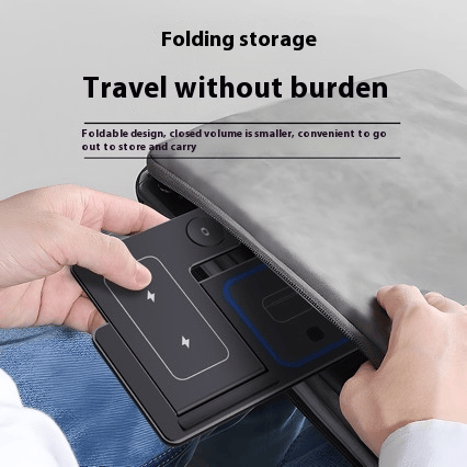 3 In 1 LED Fast Wireless Charger Stand Foldable Charging Station 3 In 1 LED Fast Wireless Charger Stand Foldable Charging Station