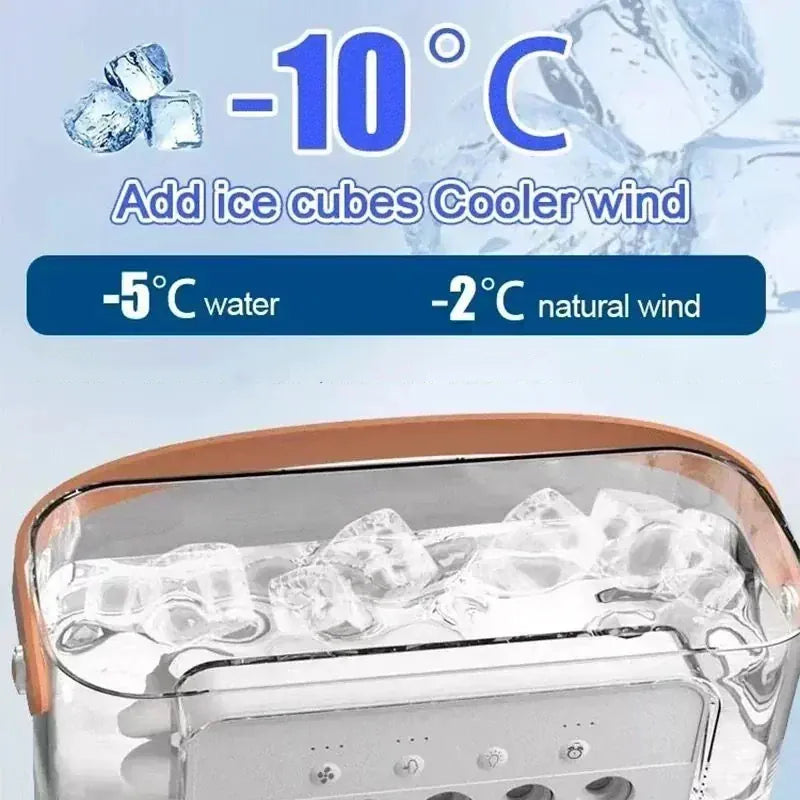 3-in-1 Mini Air Cooler Fan & Humidifier | Portable Evaporative Cooling | USB Powered | Home & Office 3-in-1 Mini Air Cooler, Fan & Humidifier — Portable Evaporative Cooling with 7-Color LED | Home & Office