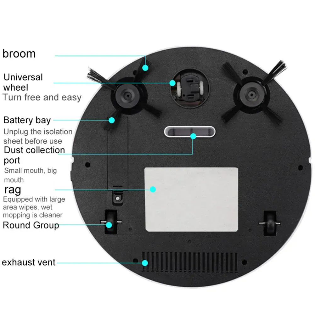 3-in-1 Smart Sweeping Robot Vacuum Cleaner Automatic Cleaning Sweeping Machine USB Rechargeable Mopping Cleaning Appliances New 3-in-1 Smart Sweeping Robot Vacuum Cleaner Automatic Cleaning Sweeping Machine USB Rechargeable Mopping Cleaning Appliances New