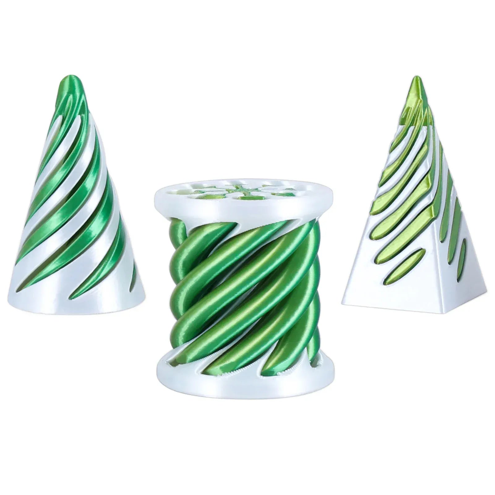 3-Pack Spiral Cone Fidget Toys | Impossible Pyramid Design 3 Pack Spiral Cone Fidget Toys 3D Printed Impossible Passthrough Pyramid Pillar Helix Screw Toys for Anxiety Relaxing