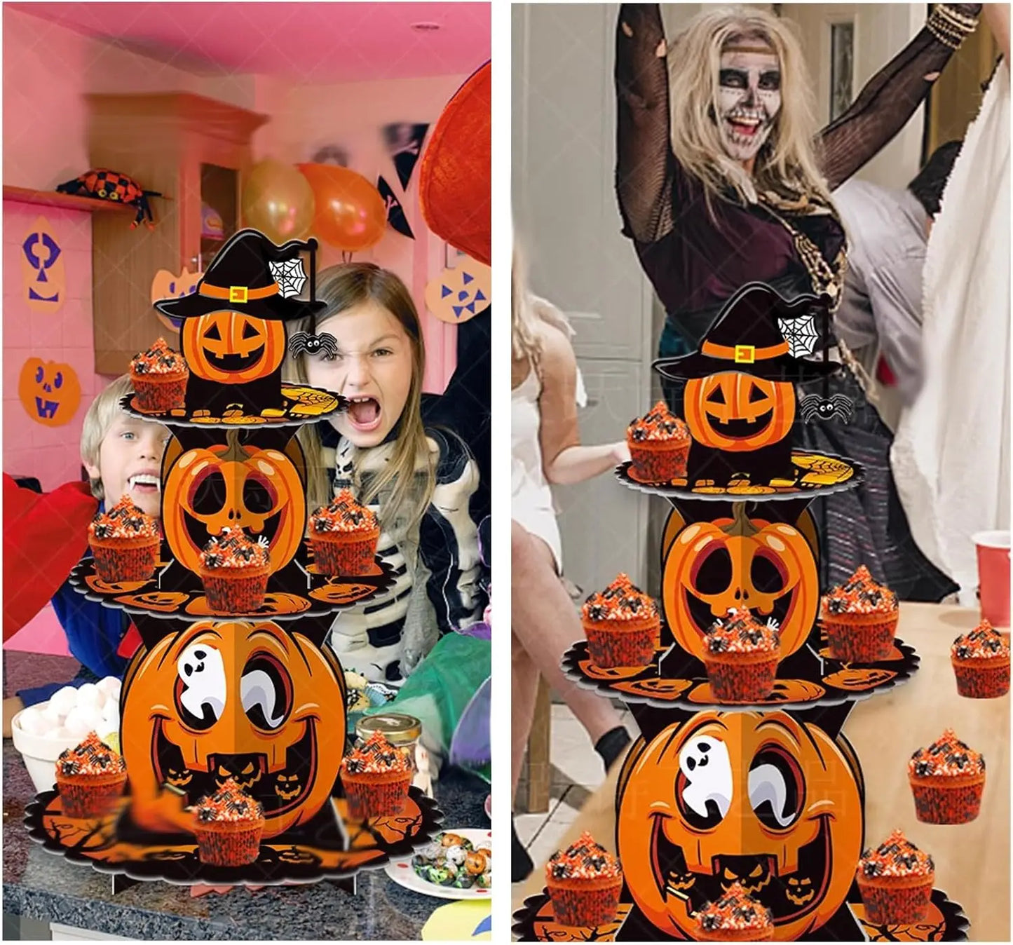 3-Tier Halloween Cupcake Stand – Spooky Party Dessert Display Tower 3-Tier Halloween Cupcake Stand – Spooky Themed Party Dessert Tower