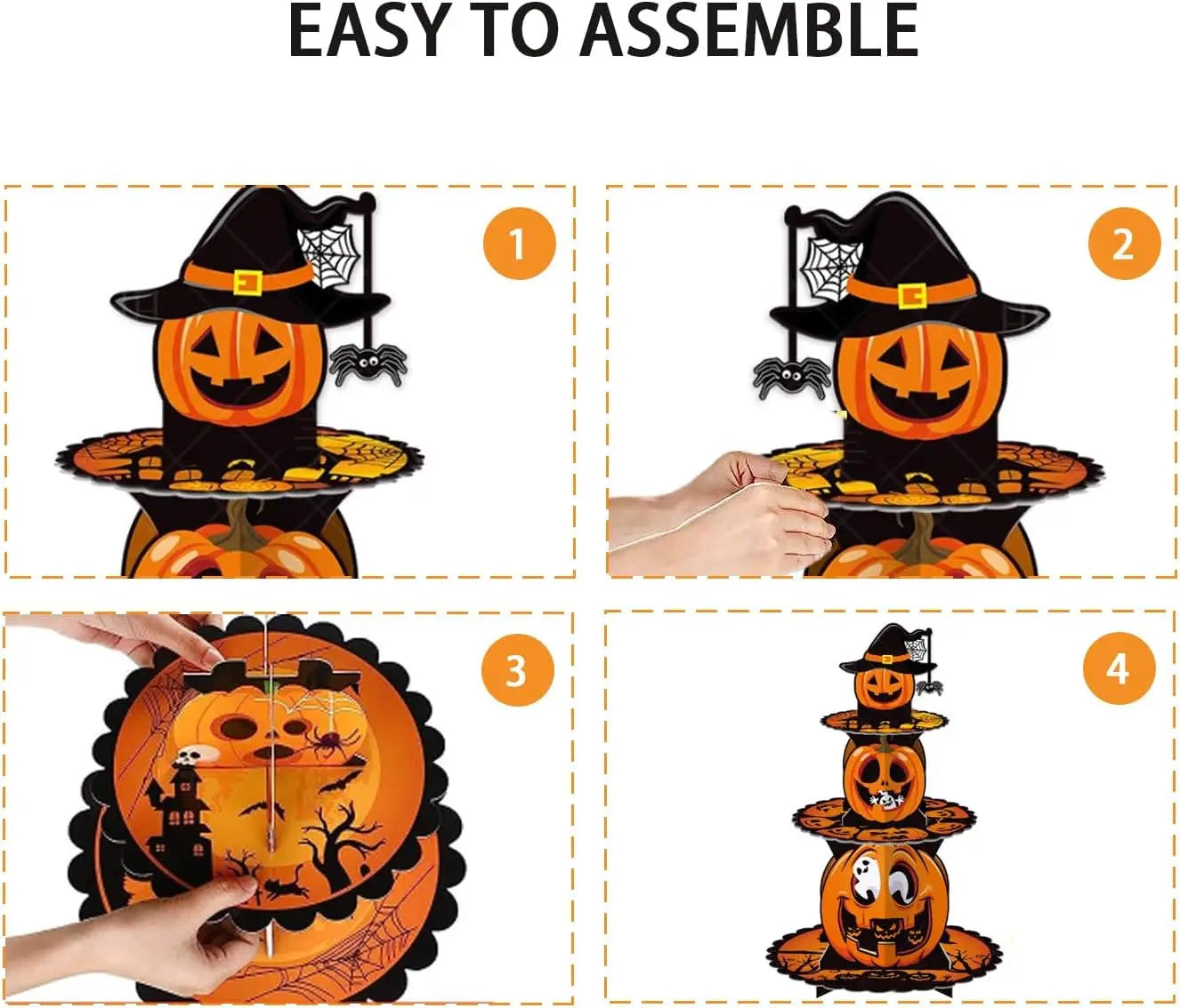 3-Tier Halloween Cupcake Stand – Spooky Party Dessert Display Tower 3-Tier Halloween Cupcake Stand – Spooky Themed Party Dessert Tower