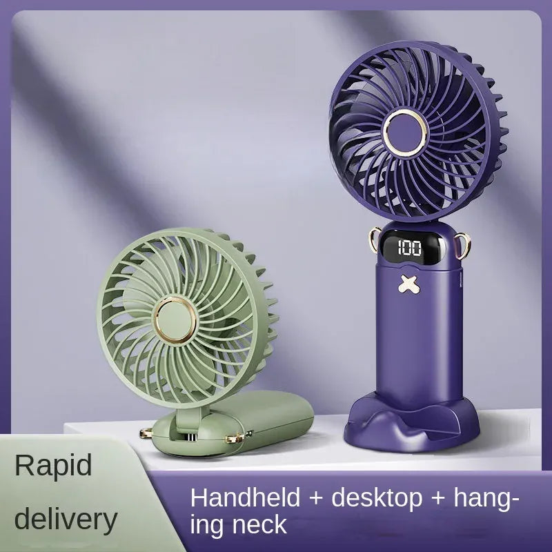 3000mAh Ultra-Quiet USB Mini Handheld Fan Portable Desk Fans 5 Speed USB Rechargeable Fan with Phone Stand and Display Screen 3000mAh Ultra-Quiet USB Mini Handheld Fan Portable Desk Fans 5 Speed USB Rechargeable Fan with Phone Stand and Display Screen