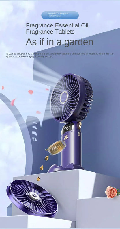 3000mAh Ultra-Quiet USB Mini Handheld Fan Portable Desk Fans 5 Speed USB Rechargeable Fan with Phone Stand and Display Screen 3000mAh Ultra-Quiet USB Mini Handheld Fan Portable Desk Fans 5 Speed USB Rechargeable Fan with Phone Stand and Display Screen