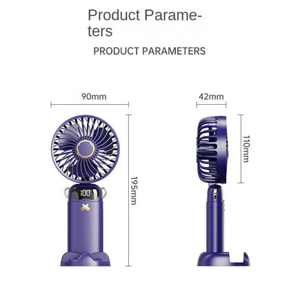 3000mAh Ultra-Quiet USB Mini Handheld Fan Portable Desk Fans 5 Speed USB Rechargeable Fan with Phone Stand and Display Screen 3000mAh Ultra-Quiet USB Mini Handheld Fan Portable Desk Fans 5 Speed USB Rechargeable Fan with Phone Stand and Display Screen