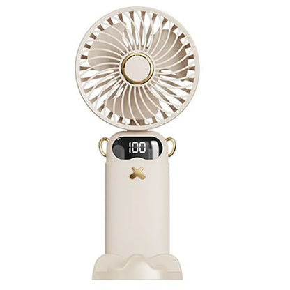 3000mAh Ultra-Quiet USB Mini Handheld Fan Portable Desk Fans 5 Speed USB Rechargeable Fan with Phone Stand and Display Screen 3000mAh Ultra-Quiet USB Mini Handheld Fan Portable Desk Fans 5 Speed USB Rechargeable Fan with Phone Stand and Display Screen