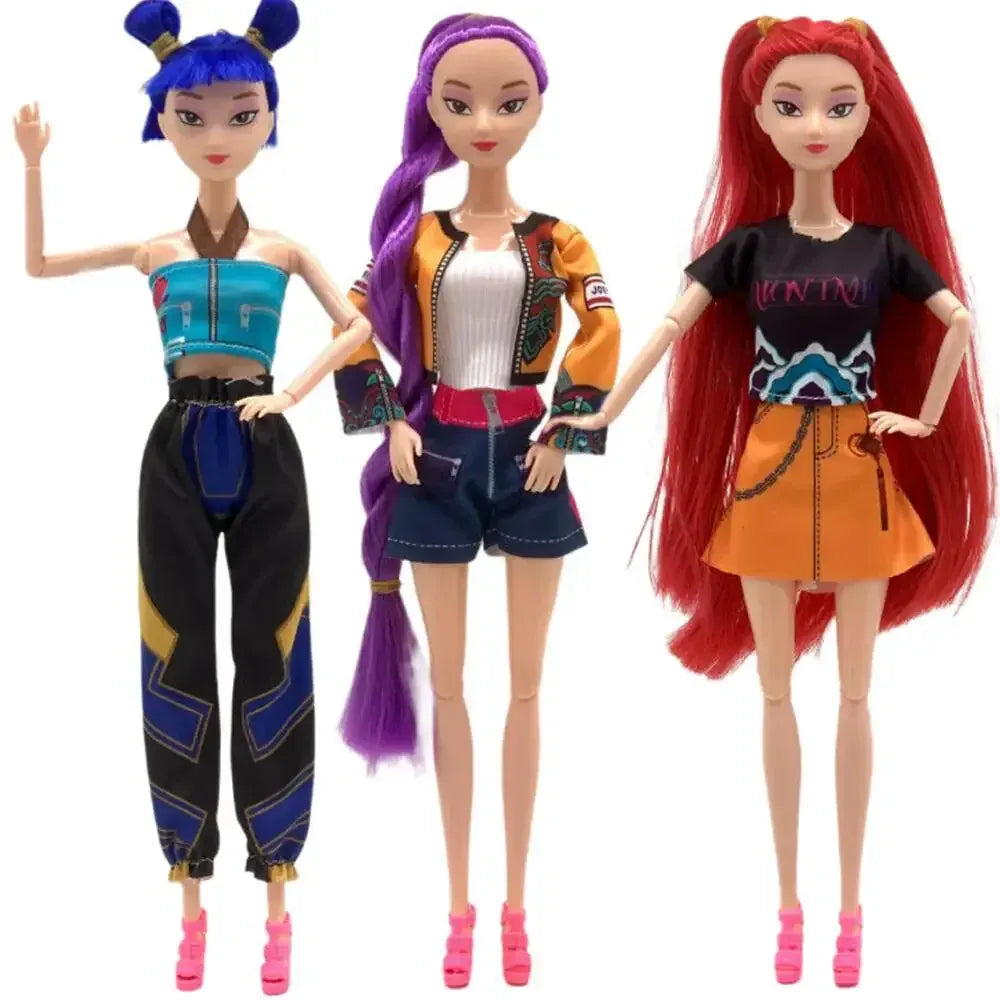 K-pop Demon Hunters Doll 30cm - Rumi Mira Zoey with Clothes & Shoes | Collectible Fashion Doll 30cm KPOP Demon Hunters Rumi Mira Zoey Doll With Clothes Shoes Girls Dress Up Fans Collections