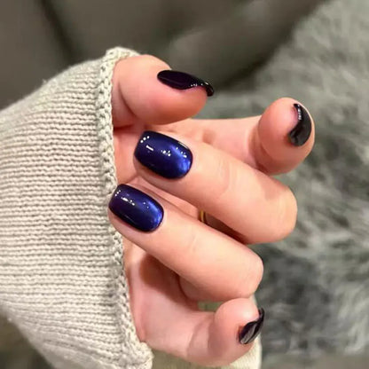 30Pcs Blue Cat eye Wearable Press on Nails Short Square Full Cover False Nails Artificial Ballet Reusable Fake Nails for Women 30Pcs Blue Cat eye Wearable Press on Nails Short Square Full Cover False Nails Artificial Ballet Reusable Fake Nails for Women