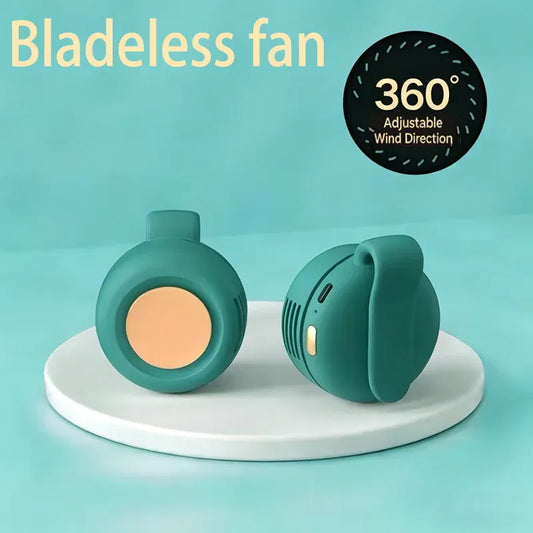 360° Bladeless Mini Fan USB Rechargeable Waist Clip | Wahooly 360° Bladeless Mini Fan — USB Rechargeable, 3-Speed, Waist-Clip & Desktop Handheld Cooler
