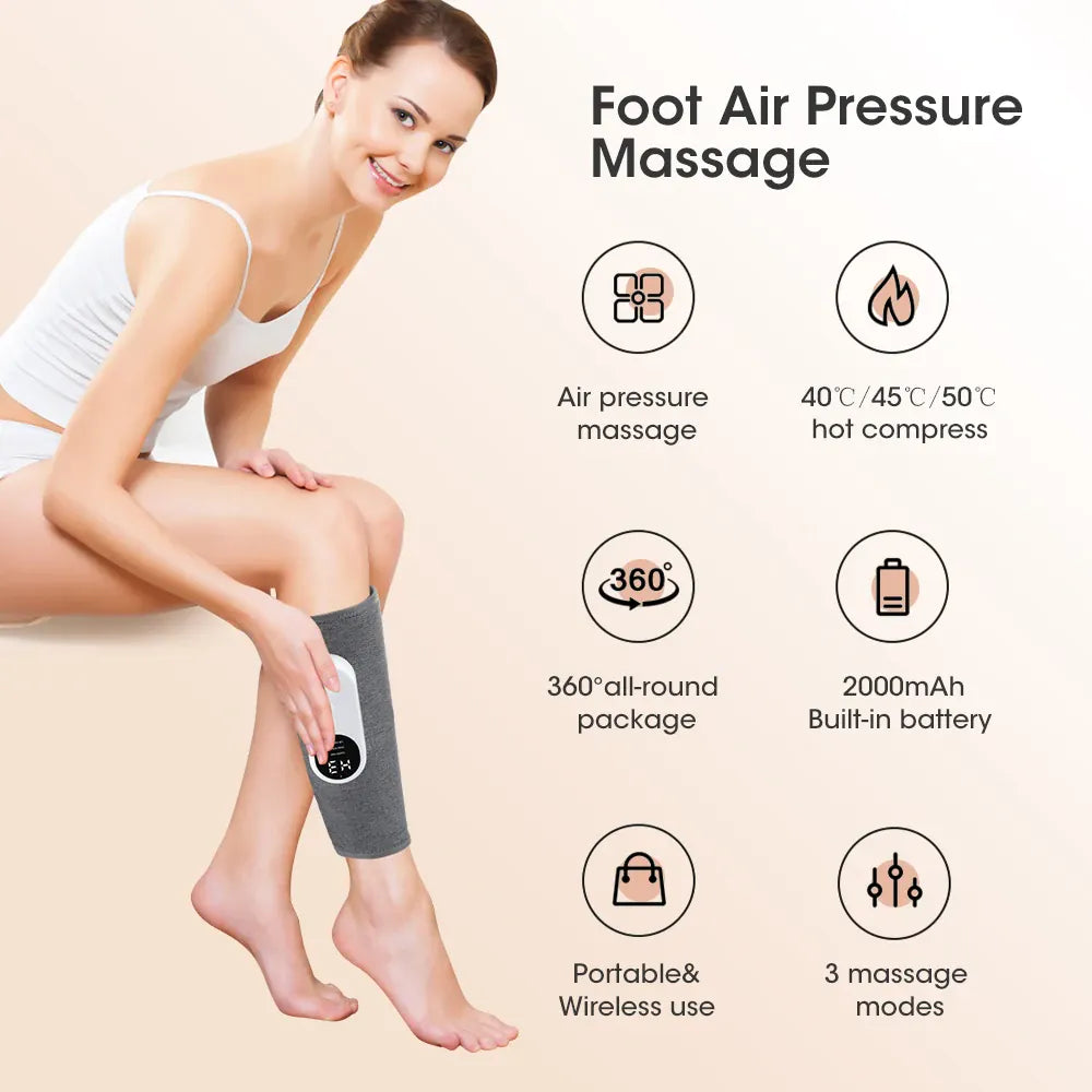 360° Electric Calf Massager Rechargeable 3 Modes Air Compression Leg Massager Hot Compress Leg Massage Blood Circulation 360° Electric Calf Massager Rechargeable 3 Modes Air Compression Leg Massager Hot Compress Leg Massage Blood Circulation