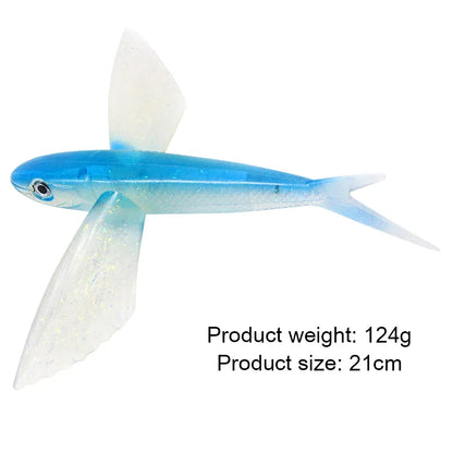 3D Flying Fish Soft Lure Trolling Bait Tuna Mackerel – Wahooly 3D Flying Fish Soft Lure – Trolling Bait for Tuna, Mackerel & Big Game