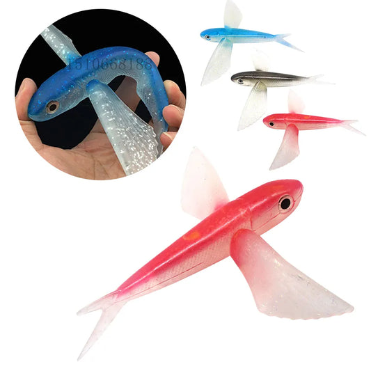 3D Flying Fish Soft Lure Trolling Bait Tuna Mackerel – Wahooly 3D Flying Fish Soft Lure – Trolling Bait for Tuna, Mackerel & Big Game