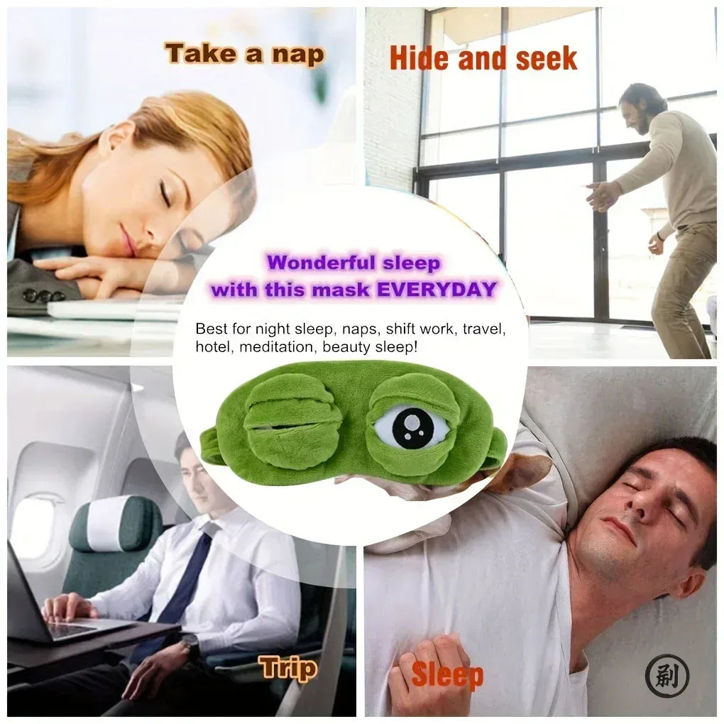 3D Frog Sleep Mask Natural Sleeping Eyeshade Women Men Creative Cartoon Soft Portable Blindfold Travel Office Eyepatch 3D Frog Sleep Mask Natural Sleeping Eyeshade Women Men Creative Cartoon Soft Portable Blindfold Travel Office Eyepatch