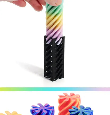 3D Printed Impossible Pyramid Fidget Toy | Helix Sculpture 3D Printed Impossible Pyramid Pass-through Sculpture Square Pillar Helix Screw Fidget Toy Spiral Cone Decompression Ornament