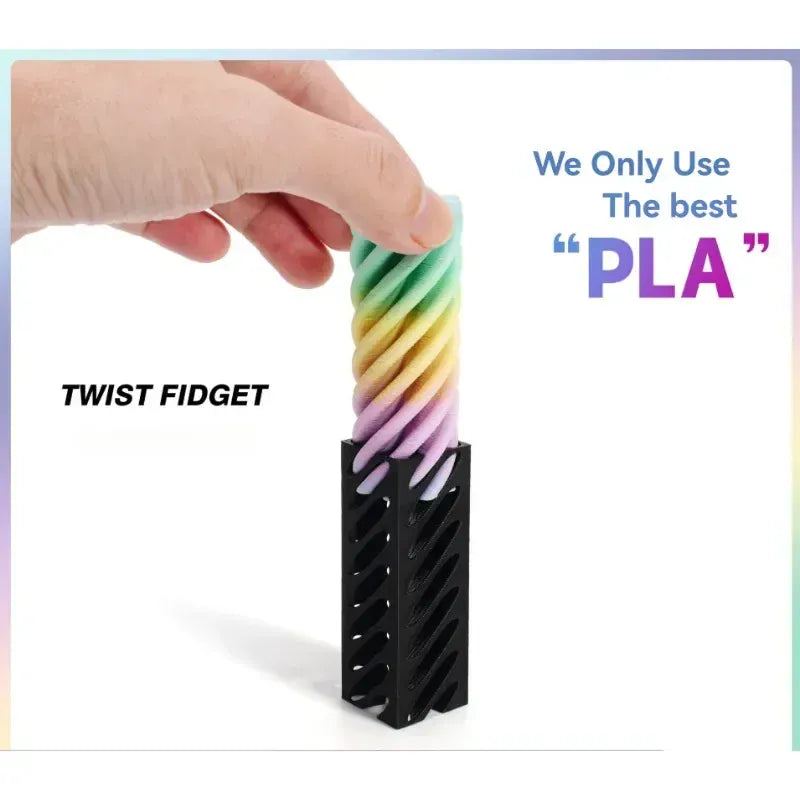 3D Printed Impossible Pyramid Fidget Toy | Helix Sculpture 3D Printed Impossible Pyramid Pass-through Sculpture Square Pillar Helix Screw Fidget Toy Spiral Cone Decompression Ornament
