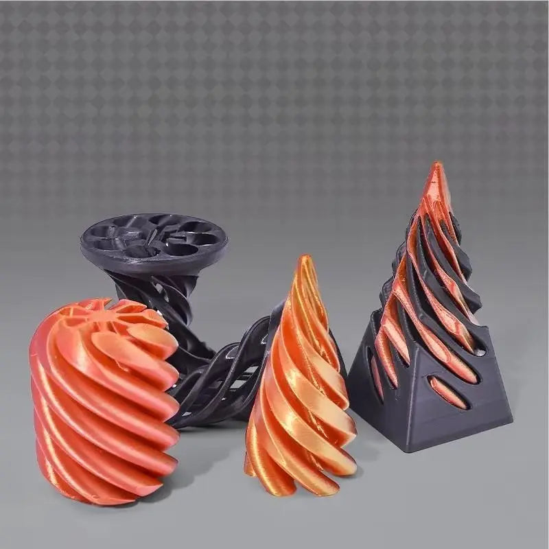 3D Printed Spiral Cone Toy | Impossible Pyramid Fidget 3D Printed Spiral Cone Toy Impossible Pyramid Passthrough Sculpture Pass Through Pyramid Fidget Toy Mini Vortex Thread Illusion