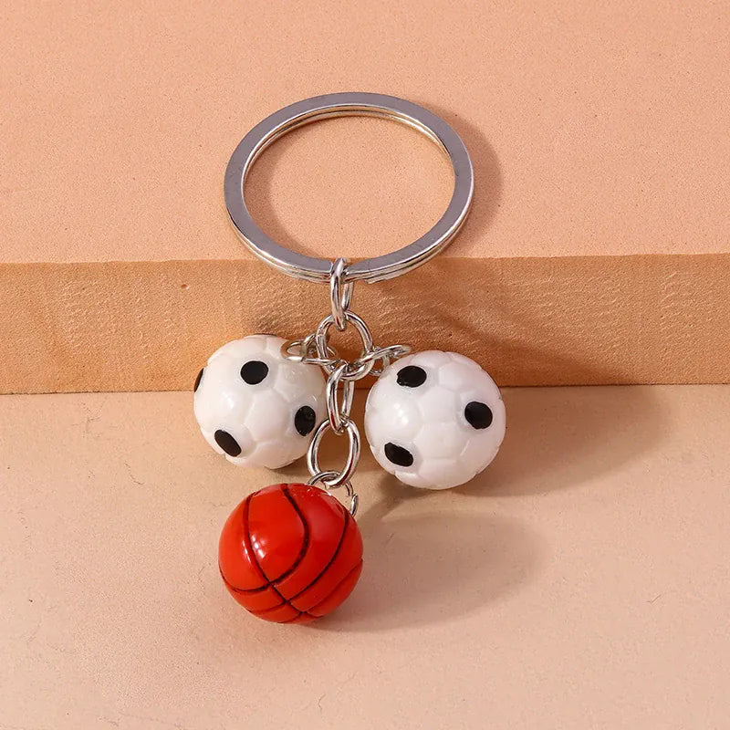 3D Resin Sports Ball Keychain — Football & Basketball Key Ring Gift 3D Resin Sports Ball Keychain — Football & Basketball Key Ring Charm for Men, Women & Bags