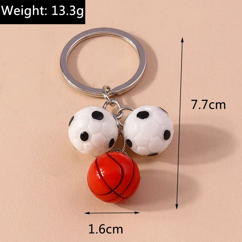 3D Resin Sports Ball Keychain — Football & Basketball Key Ring Gift 3D Resin Sports Ball Keychain — Football & Basketball Key Ring Charm for Men, Women & Bags