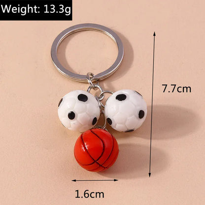 3D Resin Sports Ball Keychain — Football & Basketball Key Ring Gift 3D Resin Sports Ball Keychain — Football & Basketball Key Ring Charm for Men, Women & Bags