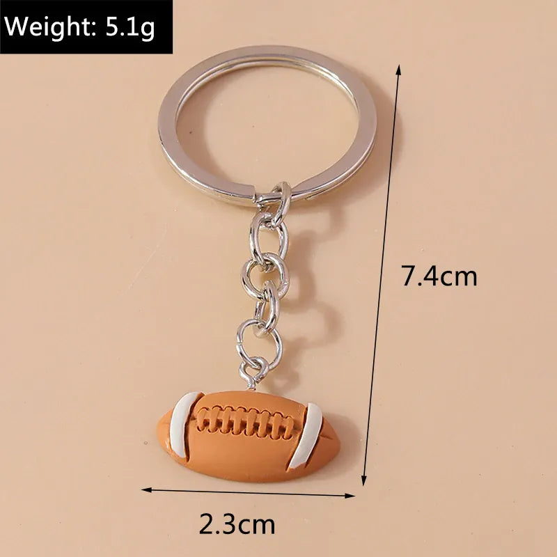 3D Resin Sports Ball Keychain — Football & Basketball Key Ring Gift 3D Resin Sports Ball Keychain — Football & Basketball Key Ring Charm for Men, Women & Bags
