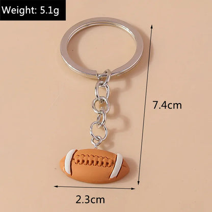 3D Resin Sports Ball Keychain — Football & Basketball Key Ring Gift 3D Resin Sports Ball Keychain — Football & Basketball Key Ring Charm for Men, Women & Bags