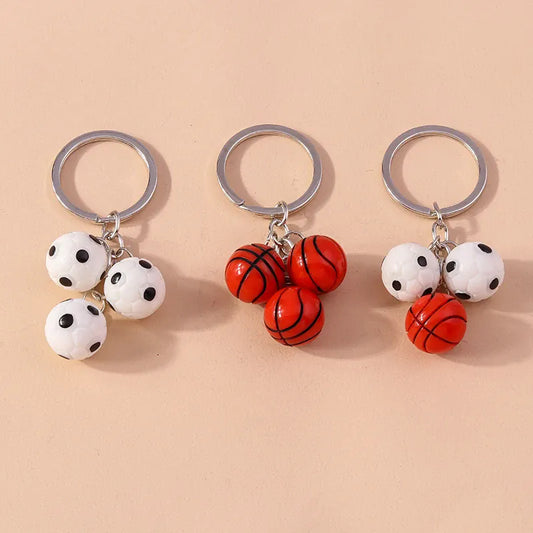 3D Resin Sports Ball Keychain — Football & Basketball Key Ring Gift 3D Resin Sports Ball Keychain — Football & Basketball Key Ring Charm for Men, Women & Bags