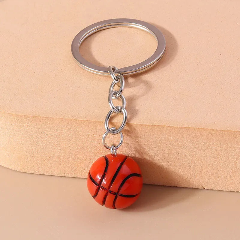 3D Resin Sports Ball Keychain — Football & Basketball Key Ring Gift 3D Resin Sports Ball Keychain — Football & Basketball Key Ring Charm for Men, Women & Bags