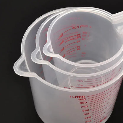 3pcs 250/500/1000ml Baking Liquid Measuring Cups PVC Scale Cup Plastic Measuring Volume Beaker Kitchen Baking Tools 3pcs 250/500/1000ml Baking Liquid Measuring Cups PVC Scale Cup Plastic Measuring Volume Beaker Kitchen Baking Tools