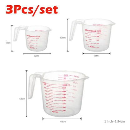 3pcs 250/500/1000ml Baking Liquid Measuring Cups PVC Scale Cup Plastic Measuring Volume Beaker Kitchen Baking Tools 3pcs 250/500/1000ml Baking Liquid Measuring Cups PVC Scale Cup Plastic Measuring Volume Beaker Kitchen Baking Tools